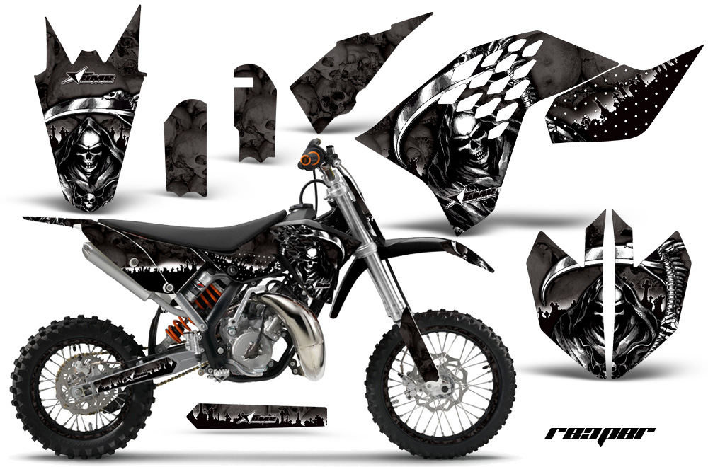 KTM 65 2009 2012 Graphics Kit Reaper Black Install NPs